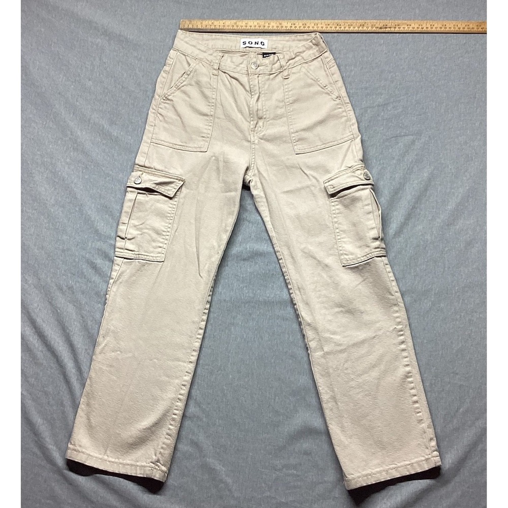 Song Denim Cargo Baggy Straight Leg Tan Jeans 3/26
